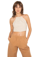 Top dos nu réversible en lin upcyclé - Made in Belgium