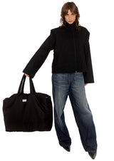 Grand sac imperméable upcyclé noir - Made in Belgium