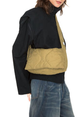 Sac en bandoulière kaki matelassé upcyclé - Bandoulière réglable - Made in Belgium