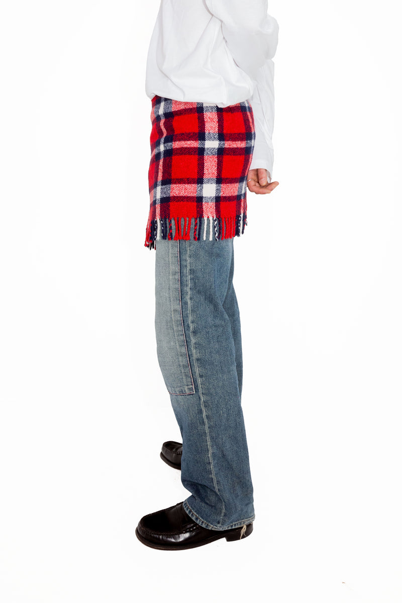 Jupe upcyclée à carreaux - Made in Belgium