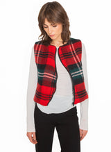 Veste sans manches en tartan upcyclée - Made in Belgium