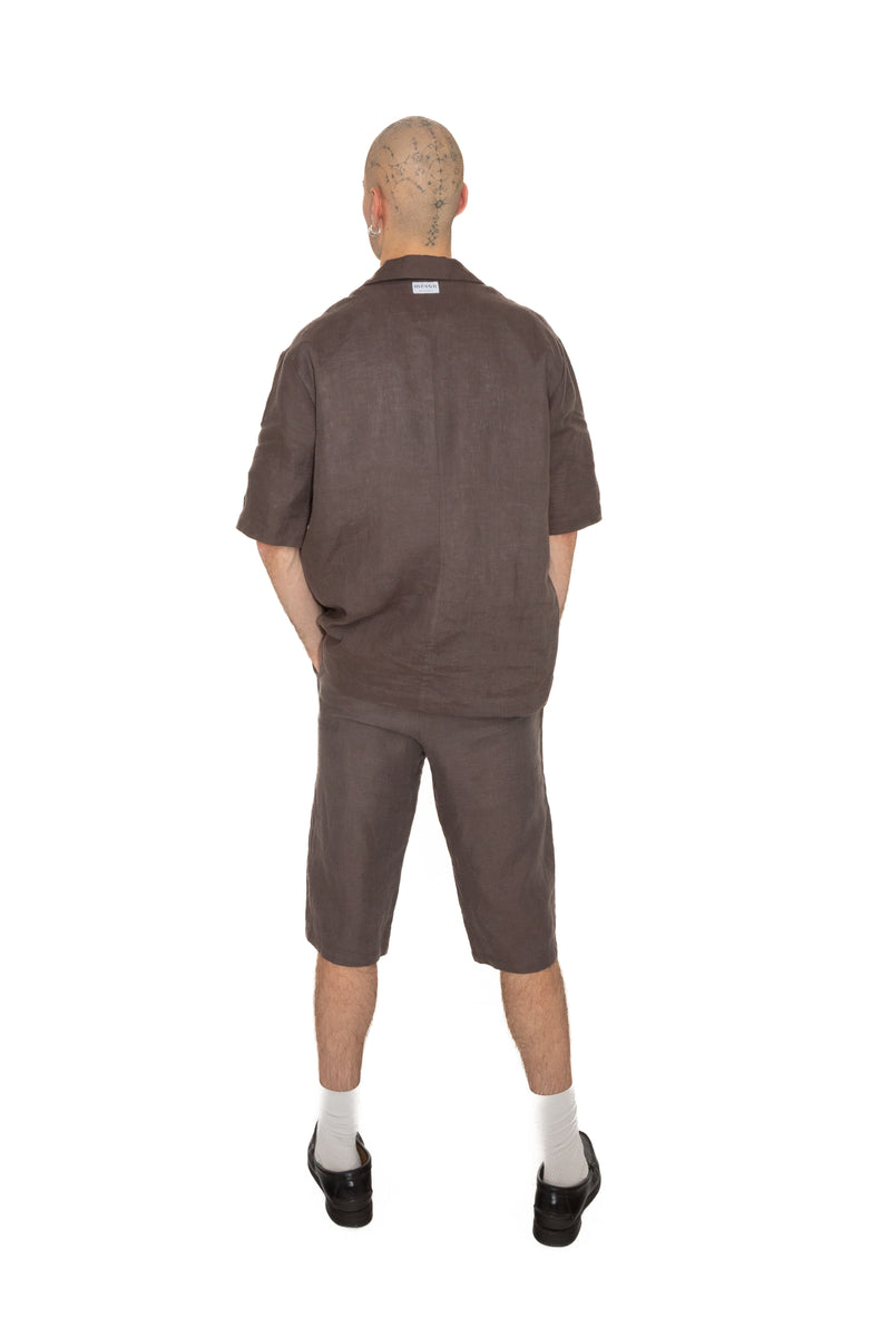 Bermuda homme en lin et coton upcyclés - Made in Belgium