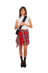 Jupe upcyclée à carreaux - Made in Belgium