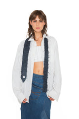 Cravate en jeans bleu upcyclé -Made in Belgium Modifier le texte alternatif