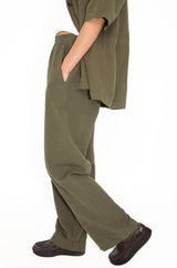 Pantalon en lin upcyclé femme - Made in Belgium