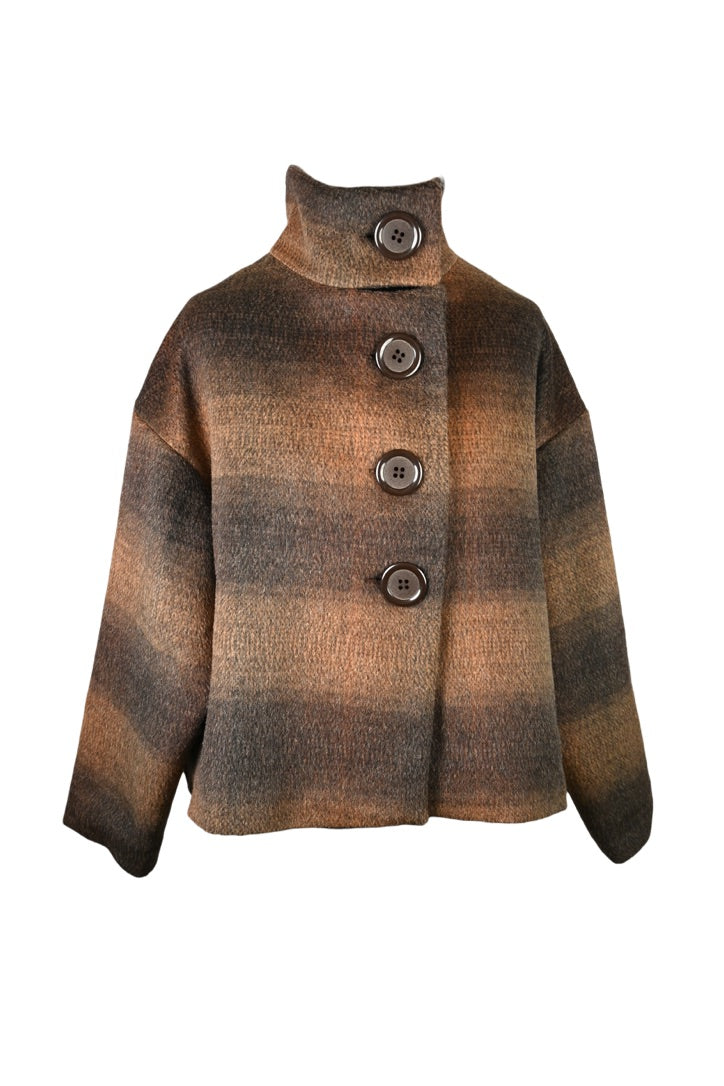 Manteau buttoned to the top - brun