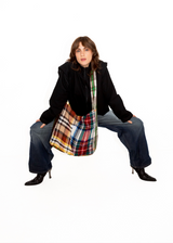 Grand sac à carreaux upcyclé - Made in Belgium