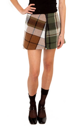 Mini jupe en tartan upcyclée - Made in Belgium