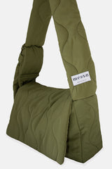 Sac en bandoulière kaki matelassé upcyclé - Bandoulière réglable - Made in Belgium