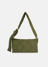 Sac en bandoulière kaki matelassé upcyclé - Bandoulière réglable - Made in Belgium