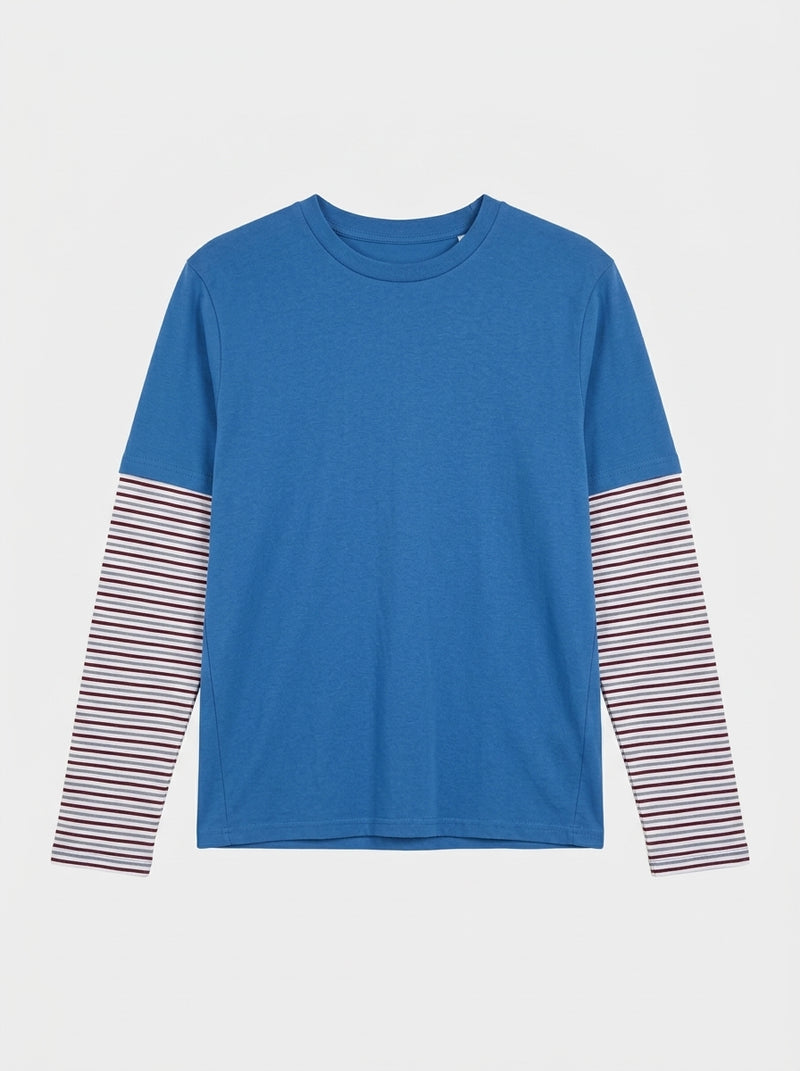 Le t-shirt deux-en-un - bleu