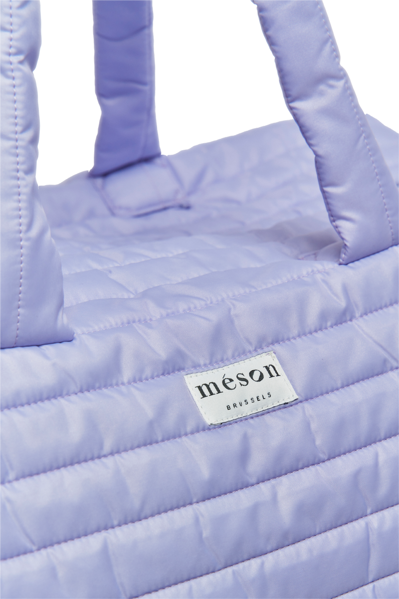 Sac voyage matelassé violet upcyclé - Made in Belgium