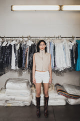 Short en chemise blanche upcyclé - Made in Belgium - bloomers