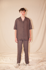 Ensemble chemise et pantalon en lin upcyclé homme - Made in Belgium