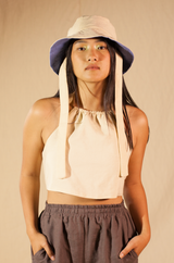 Top dos nu réversible en lin upcyclé - Made in Belgium