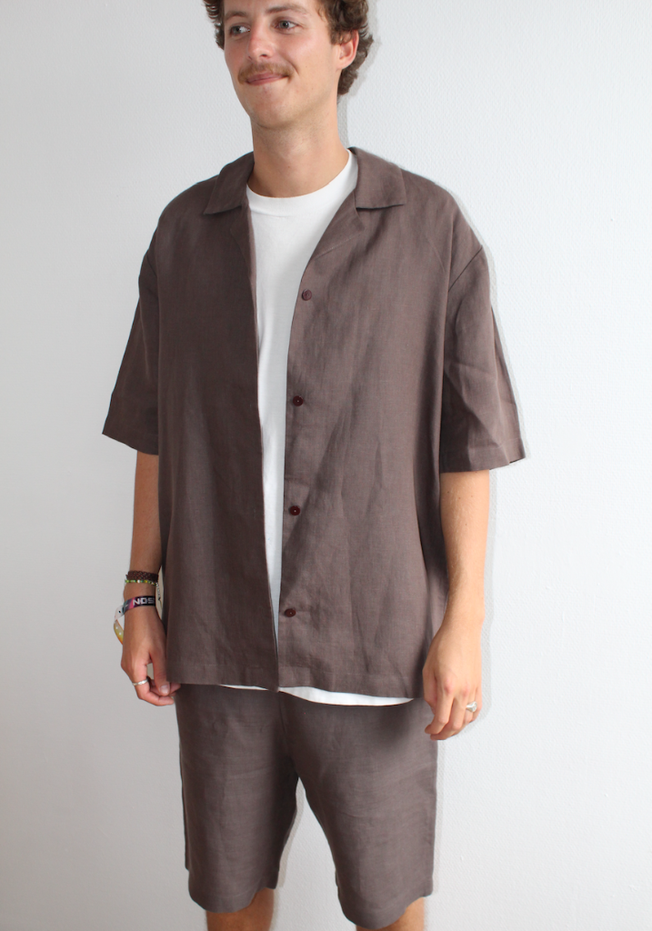 Bermuda homme en lin et coton upcyclés - Made in Belgium