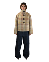 Manteau buttoned to the top - carreaux