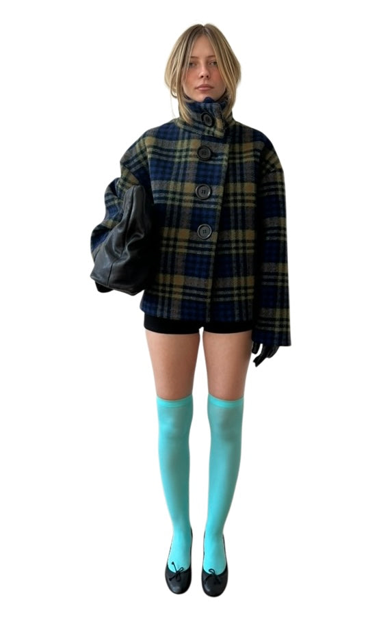 Manteau buttoned to the top - bleu