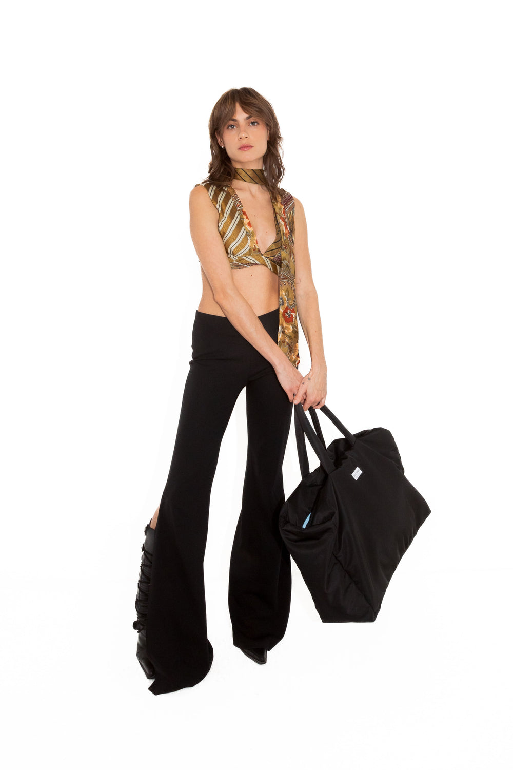 Grand sac imperméable upcyclé noir - Made in Belgium 