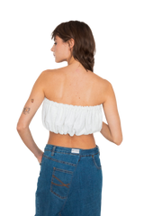 Top bandeau en essuie upcyclé - Made in Belgium