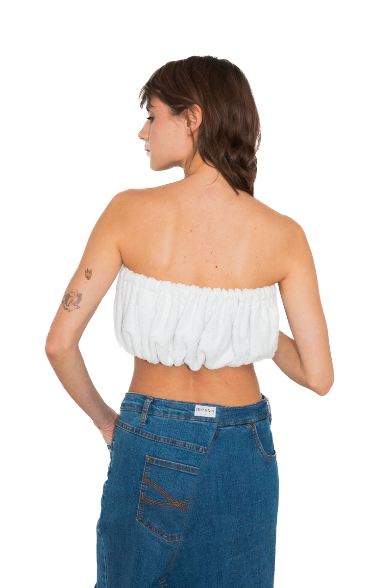 Top bandeau en essuie upcyclé - Made in Belgium