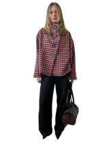 Manteau buttoned to the top - rose/brun
