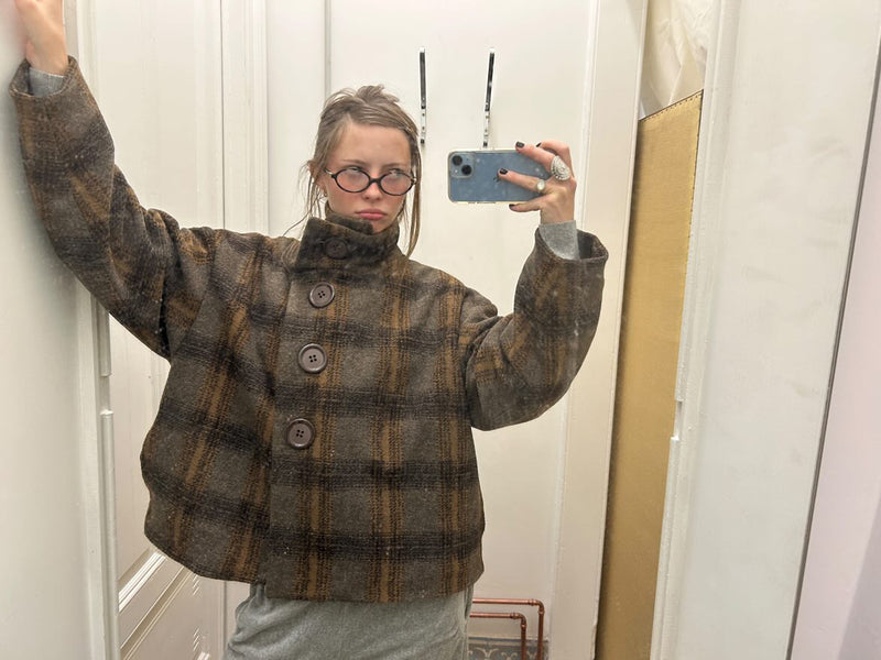 Manteau buttoned to the top - brun