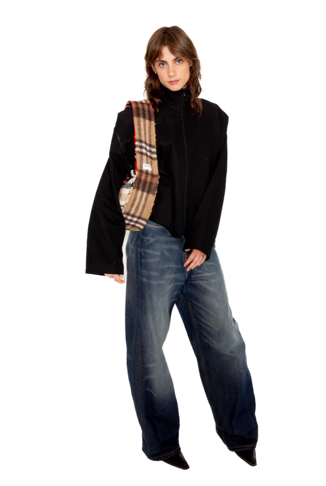 Sac à main en tartan upcyclé - Made in Belgium