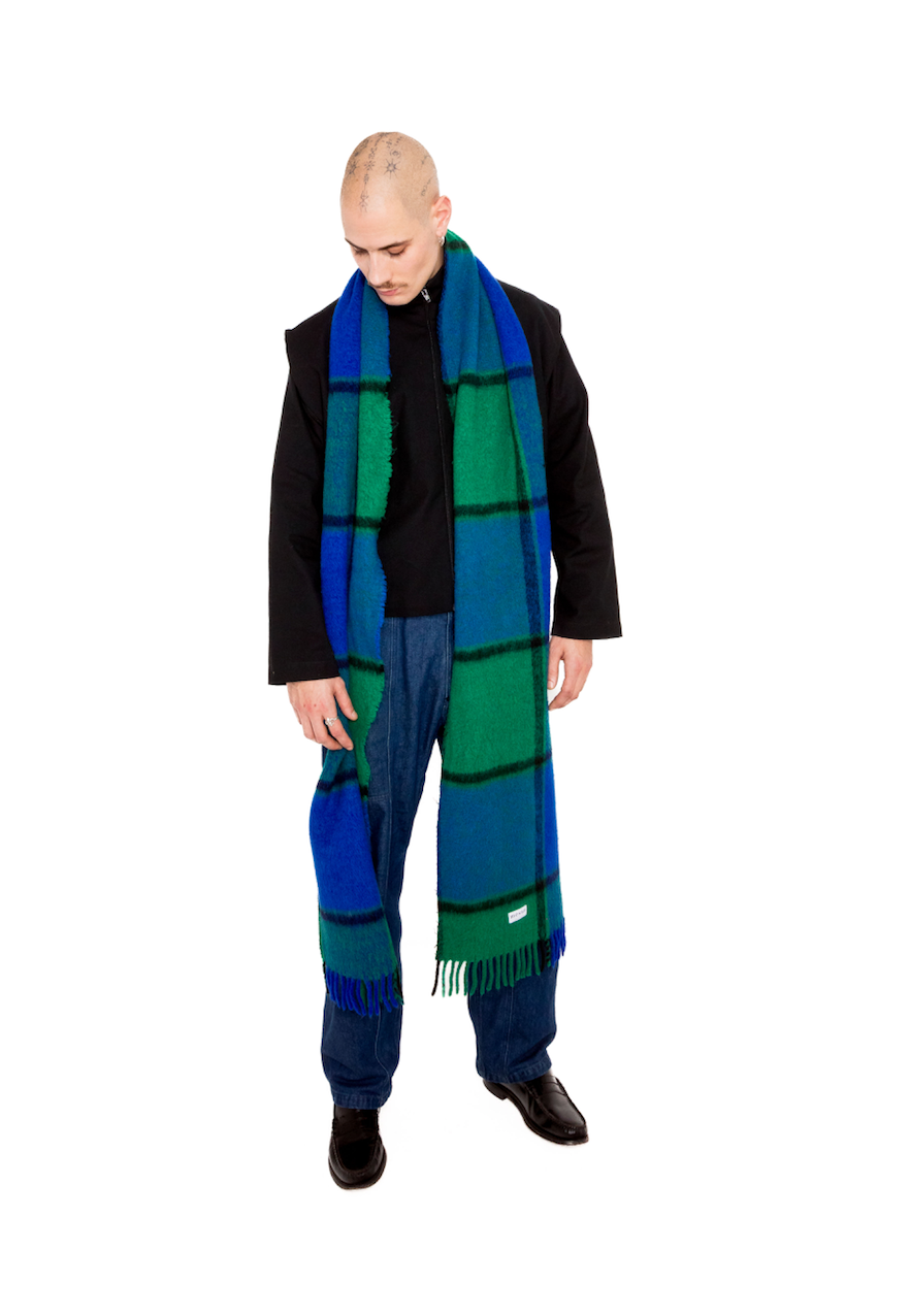 Écharpe en tartan upcyclée - Made in Belgium