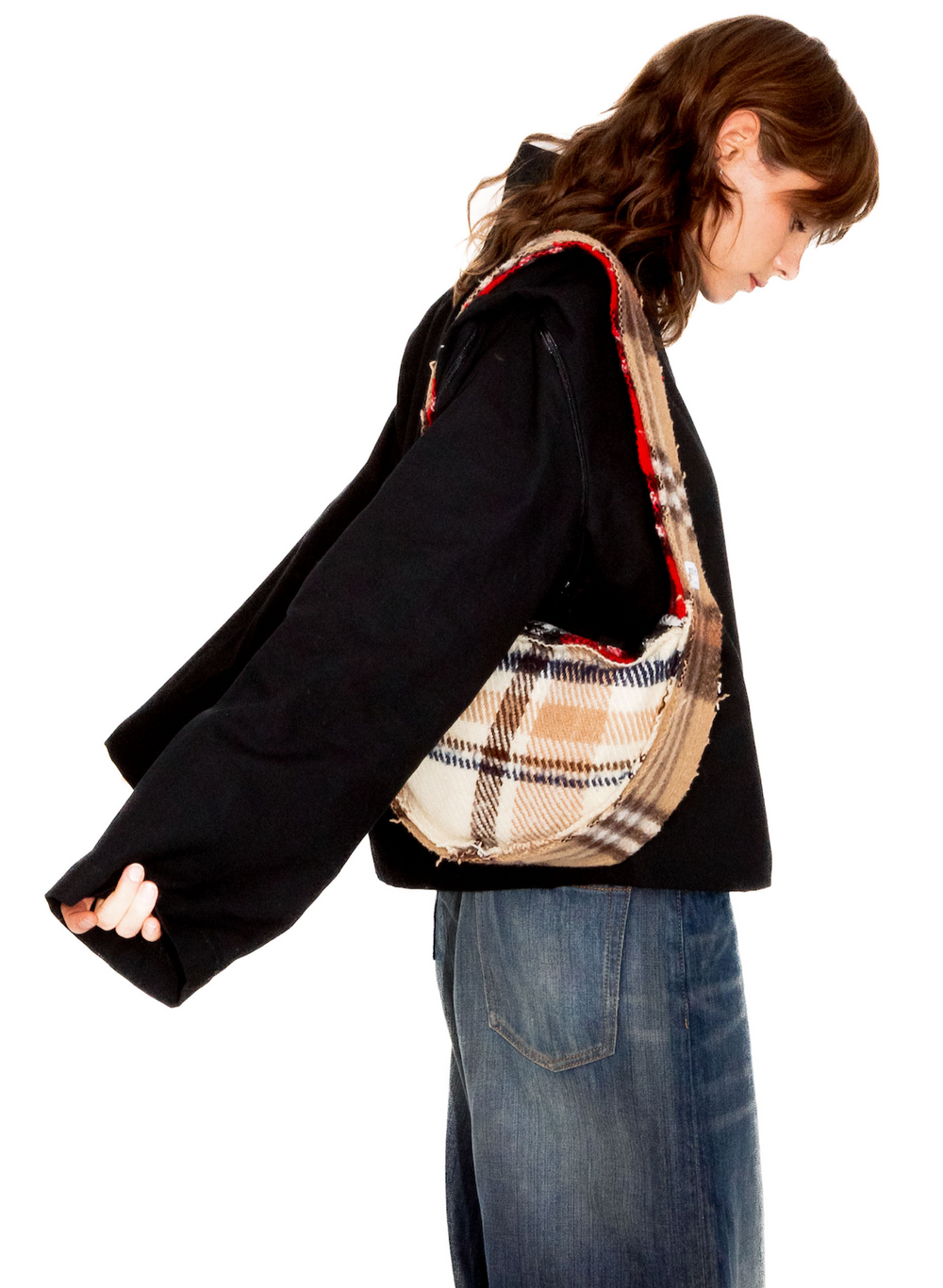 Sac à main en tartan upcyclé - Made in Belgium