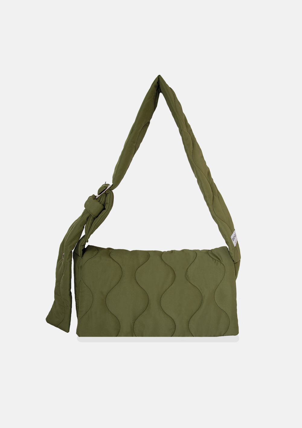 Sac en bandoulière kaki matelassé upcyclé - Bandoulière réglable - Made in Belgium