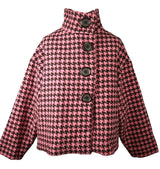 Manteau buttoned to the top - rose/brun