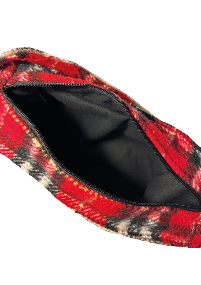 Sac à main en tartan upcyclé - Made in Belgium