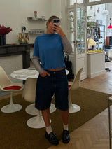 Le t-shirt deux-en-un - bleu
