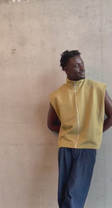 Veste unisexe en lin avec ou sans manches upcyclée - Made in Belgium