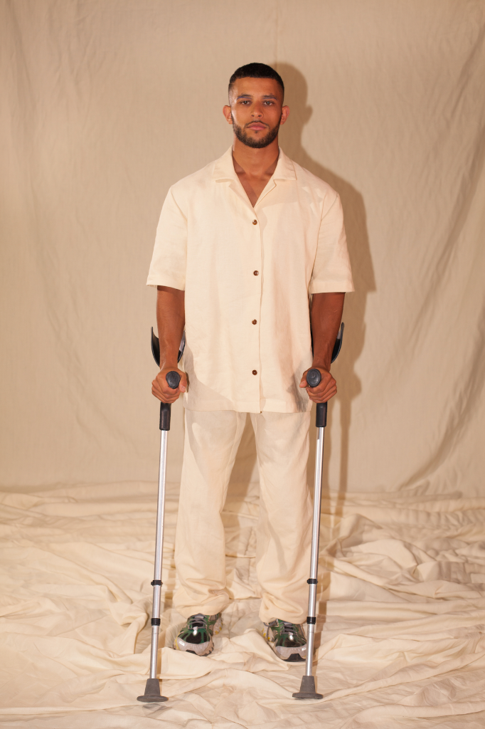 Ensemble chemise et pantalon en lin upcyclé homme - Made in Belgium